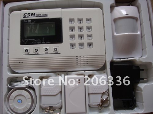 wireless GSM Alarm,Alarm,GSM home alarm with LCD display+free DHL shipping