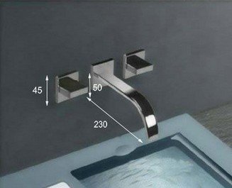 LED Bathroom Wall Mounted 3 pieces Bath Basin Sink Mixer Tap Chrome Faucet Set L320