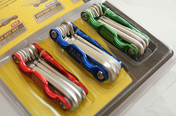 8個アルミ折りたたみ式六角キーレンチセットアレンキー問屋・仕入れ・卸・卸売り