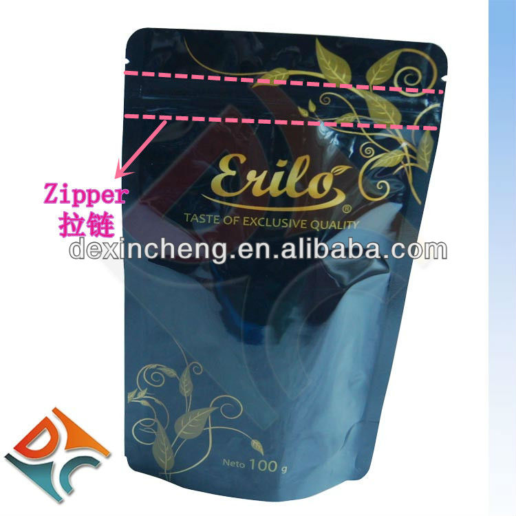 Tea Bag With Zipper In Stand Up Pouch Style