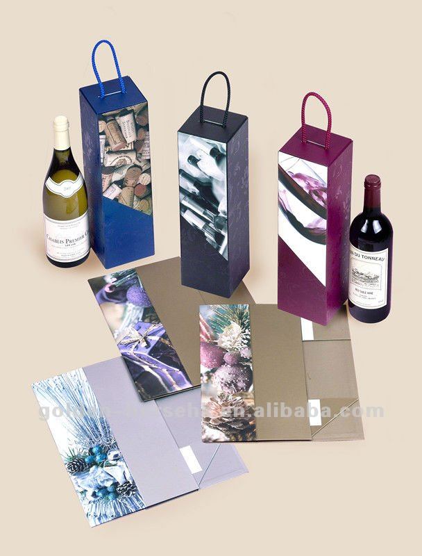 2012 single bottle Foldable Red Wine paper Box