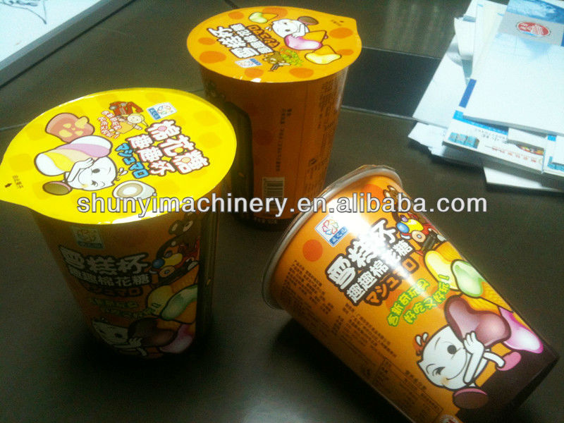 marshmallow cup with little gift inside filling &sealing machine