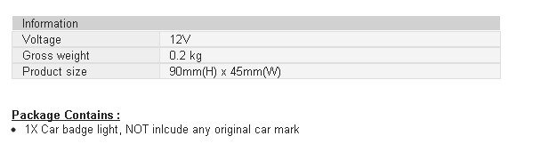 Hyundai LED Emblem / Duo Colour LED Mark Car Rear Badge Light For Hyundai COUPE (Small H) ( Blue & Red) or ( White & Red)