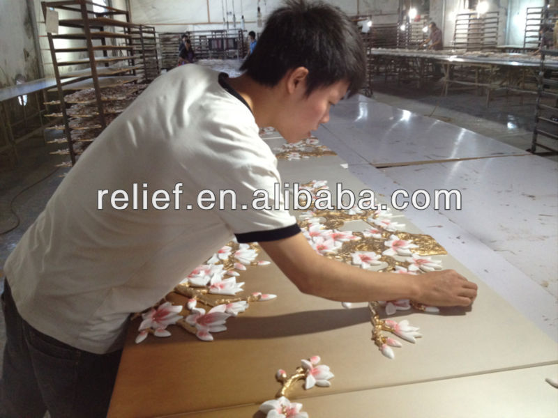 シンプルな手作りの美しい花の樹脂レリーフ絵画仕入れ・メーカー・工場