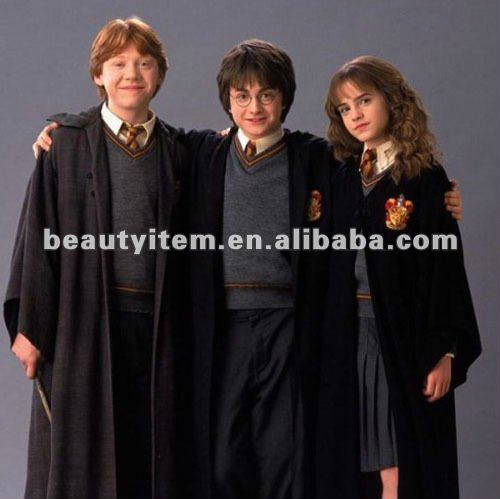 ローブの細い棒ガラスのhalloweenの黒い衣裳が付いているHarry Potterの衣裳問屋・仕入れ・卸・卸売り