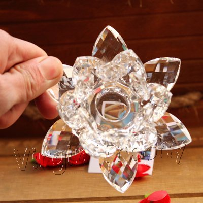 Enhance your home decor with a crystal lotus candle holder 