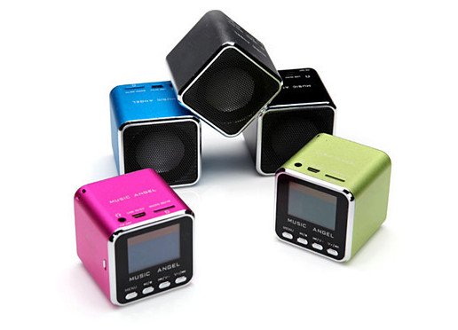 Hot sale mini Speaker MP3 Player USB Disk Micro SD TF Card digital FM Radio with LCD Free shipping