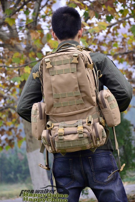 s1MOLLE system 60L Tactical Backpack Camping Backpack Miltary All in One Backpack