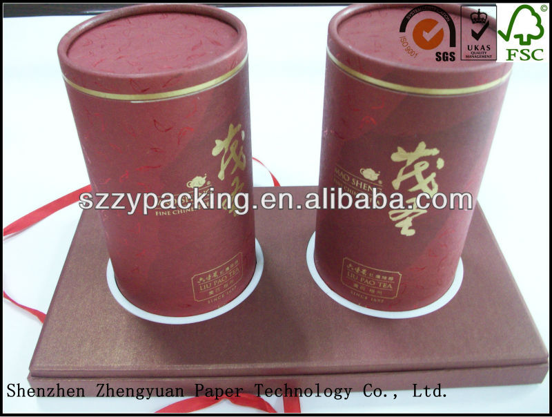 2 tins packed paper tea box with base tray