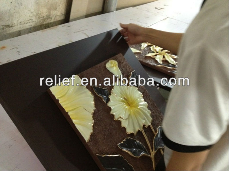 熱い販売のレリーフ絵画2013美しい花ホテルの装飾のための仕入れ・メーカー・工場