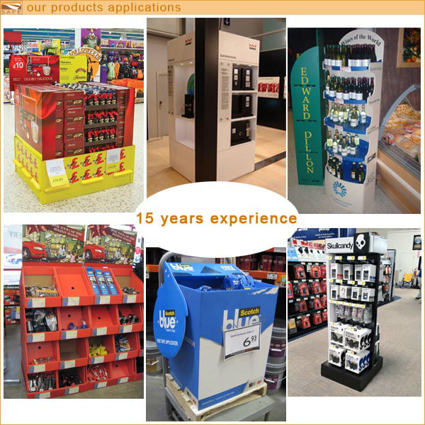 red wine floor stand shelf 5 tier vertical reinforced modular display rack for supermarket promotion sales counter display