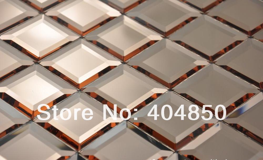 Beveled Glass Mirror Tile Diamond Silver Mosaic Beveled Glass Mirror Tile Diamond Silver Mosaic On