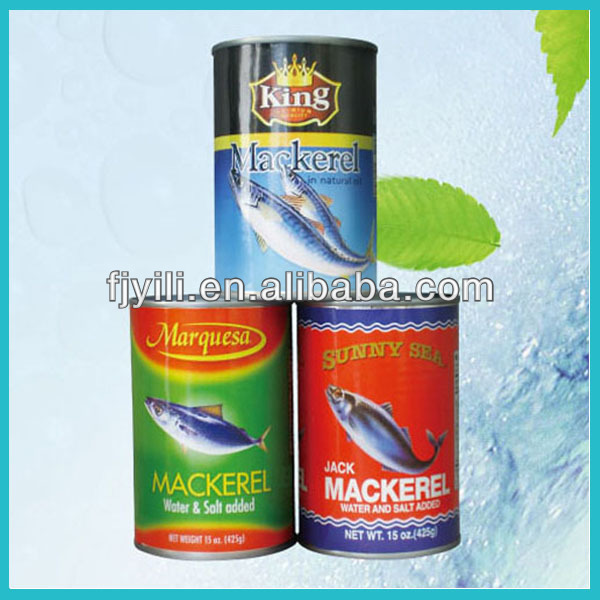 Salted canned mackerel in brine from factory directly