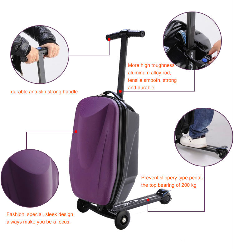ジェミニ企画乗車スーツケース、 absファッションスクーター付きトロリーバッグ問屋・仕入れ・卸・卸売り