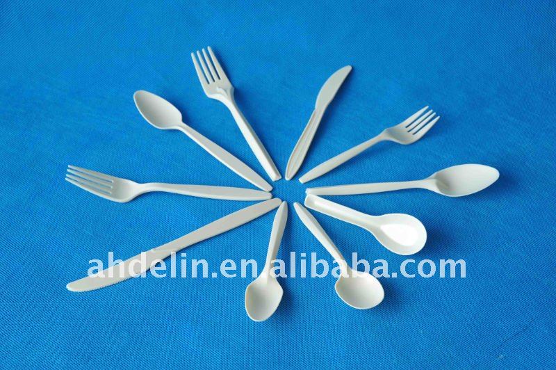 DLS-06 Biodegradable Disposable Fork Spoon| corn starch cutlery