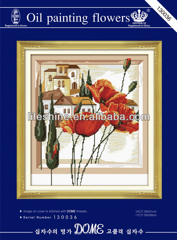 卸売新しいが、 2011年花クロスステッチのデザイン』 の油絵の花」問屋・仕入れ・卸・卸売り