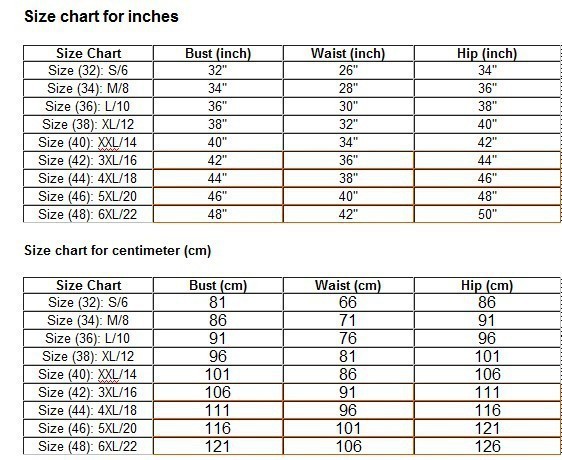 Chinese Clothing Size Chart To Uk