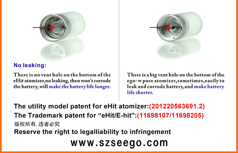 Seego 2013 latest design t3 clearomizer with patent Ghit atomizer