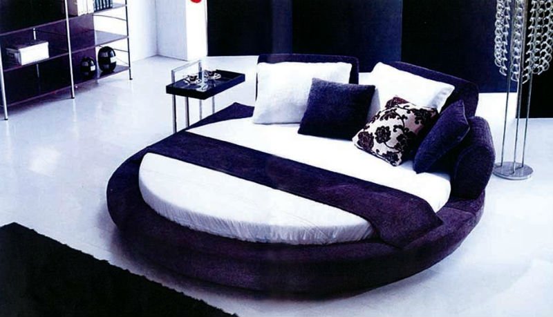 King Size Round Bed Modern Leather King Size Round