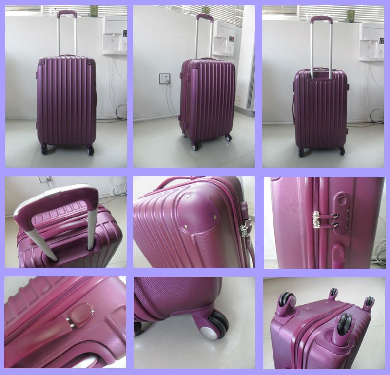 2015 fashionable purple trolley case business luggage women luggage bag aircrafrt trolley