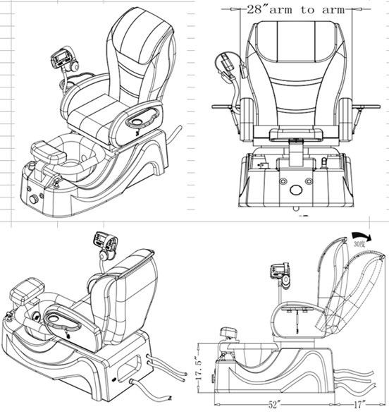 グラスファイバー2014年pipelessスパペディキュア椅子を使用販売のための( kzm- s186)問屋・仕入れ・卸・卸売り