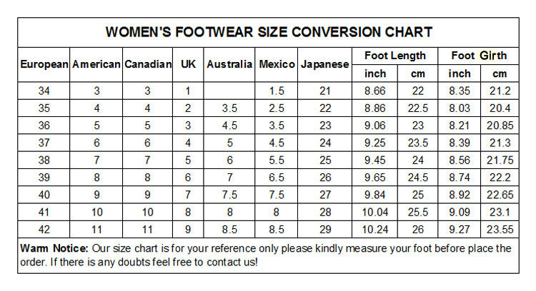 womens to girls shoe conversion