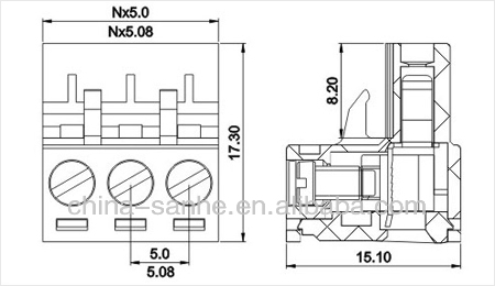 三河5.0/5.08mmプラグイン可能なターミナルブロックコネクタの製造仕入れ・メーカー・工場