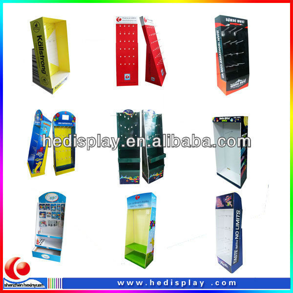 hook stand display/marshmallow corrugated pegboard display/paper display with hooks