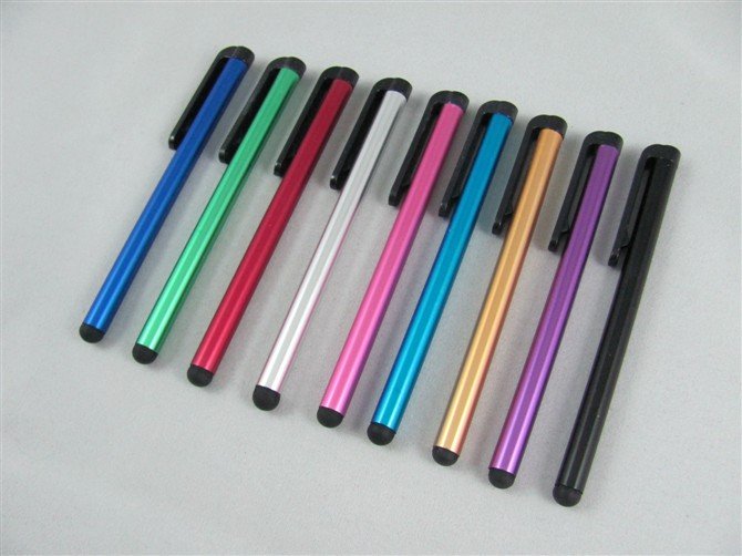 Free Shipping CAPACITIVE STYLUS TOUCH PEN for iphone 4 100 PCS / LOT (Black, Red, Pink,Blue,Light blue,Purple,Gold,Green,Gery)