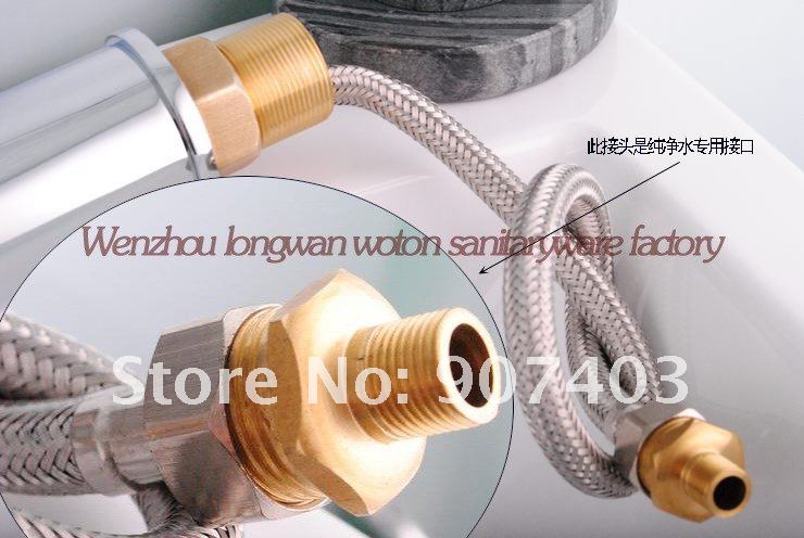 Free shipping wholesale modern chrome low lead 3 way kitchen sink mixer tap with pure water filter drinking water faucet 64101