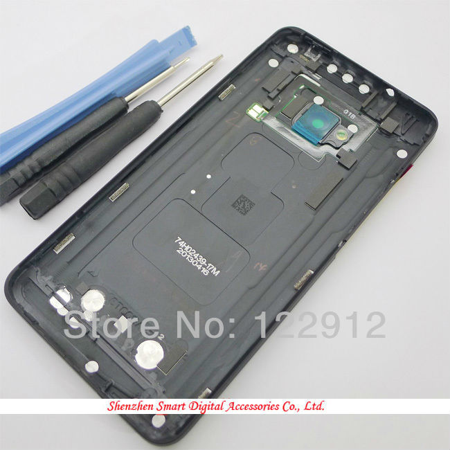 Black Metal Housing Cover Case SIM Tray f HTC One M7 801E-2