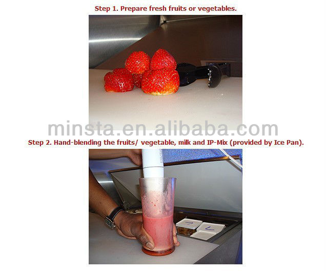 single pan double pan and refrigeration buckets fruit,milk fried ice cream machine| flat pan fried ice cream machine