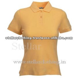 100% cotton Womens polo t-shirt - Yellow.jpg