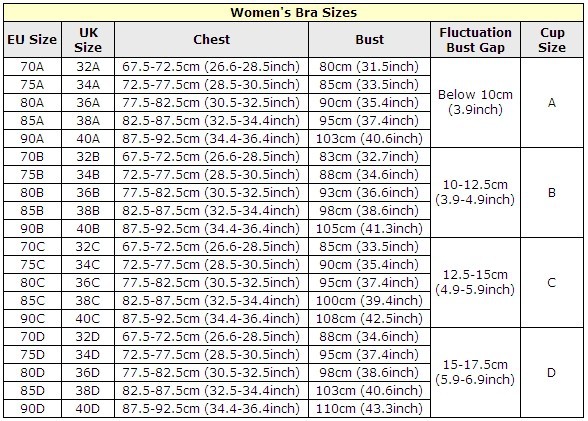 women bra size