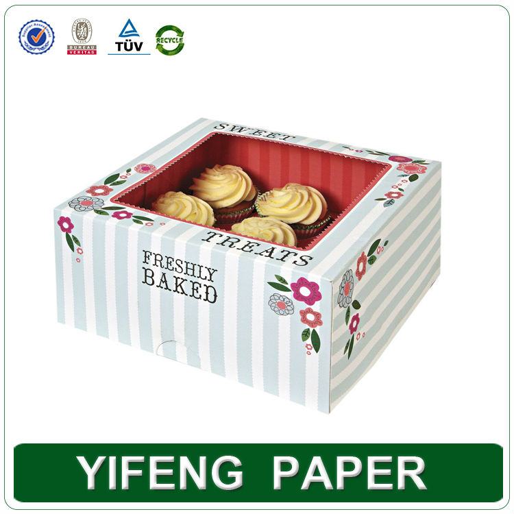 paper cardboard packaging  recycled kraft single mini cupcake paper boxes kraft cupcake boxes