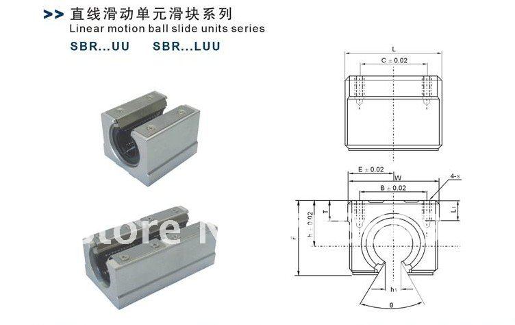 4pcs SBR20UU CNC Linear Ball Bearing Support Unit,pillow blocks