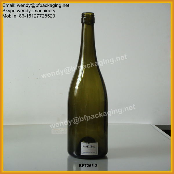 750ml dark green color champagne glass bottle (BF7123CD)