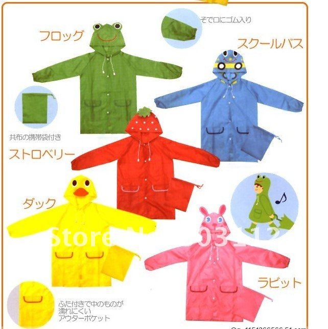 Funny animal kid rain coat for lovely sweet kids,carton raincoat,Waterproof rainwear