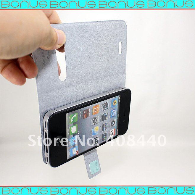 Flip leather case for iPhone 4/4S