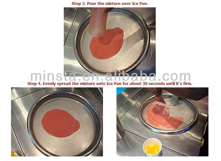single pan double pan and refrigeration buckets fruit,milk fried ice cream machine| flat pan fried ice cream machine