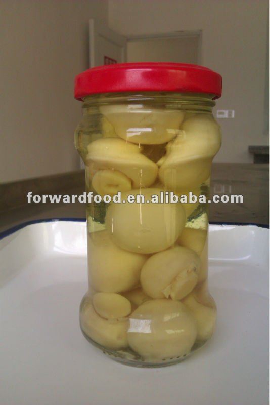 580ml jar canned mushroom (brined/salted) in glass jars