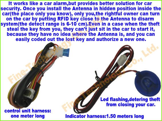 brand new 12V conceal installation ignition relay cut off RFID transponder immobilizer car alarm system FT 168