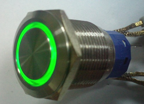 ブラックメタルスイッチ16mm12vhightのヘッドのプッシュボタン* blue*ラッチングledエンジェルアイ問屋・仕入れ・卸・卸売り