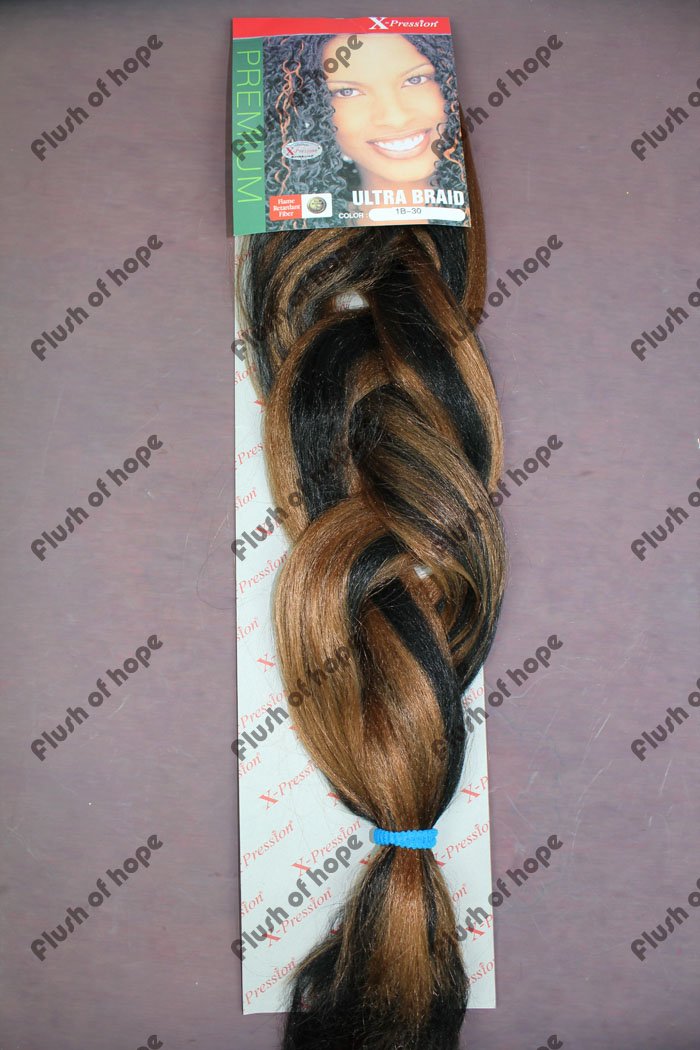 Free Shipping X-pression ULTRA BRAID High Temperature Fiber Synthetic Hair Extension Braid Fringe Hair Braid 52inch 120gram