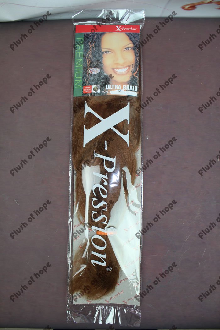 Free Shipping X-pression ULTRA BRAID High Temperature Fiber Synthetic Hair Extension Braid Fringe Hair Braid 52inch 120gram