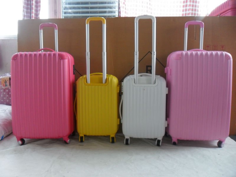 2015 fashion orange color abs aluminum trolley luggage suitcase with wheels