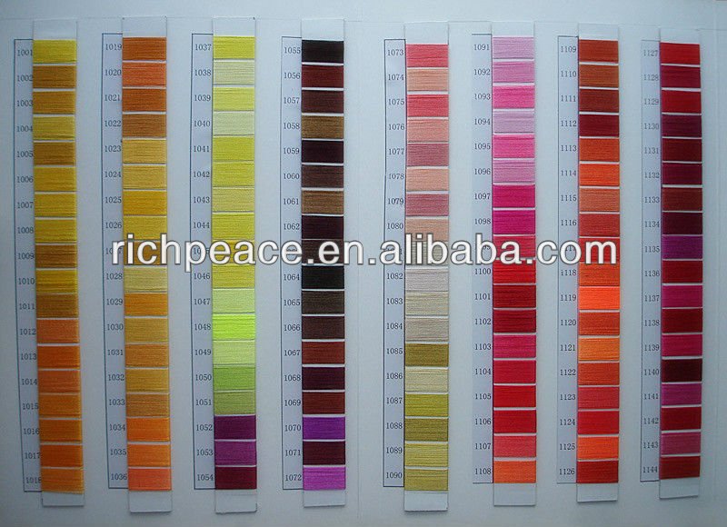 richpeaceポリエステル刺繍糸最高品質オプションのさまざまな色仕入れ・メーカー・工場