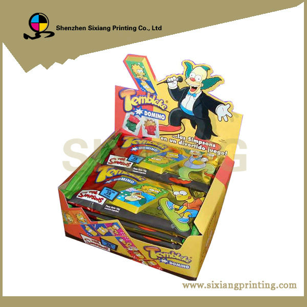 Pop cardboared PDQ table boxes for chewing gum