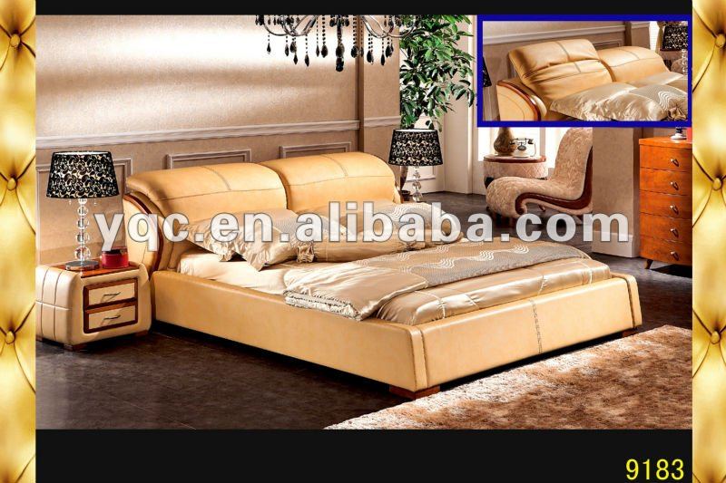 High Class Italian Leather Round Bed Set 9086 - Buy Leather Bed ...