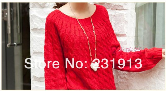 Женский пуловер New Listings Thick Round Neck Pullover Loose Twist Retro Sweater Женский пуловер New Listings Thick Round Neck Pullover Loose Twist Retro Sweater